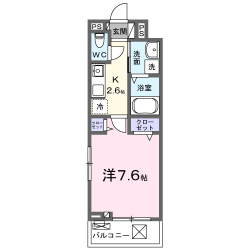 堺市北区新金岡町のアパートの間取り