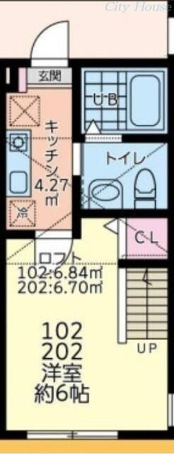 相模原市中央区宮下本町のアパートの間取り