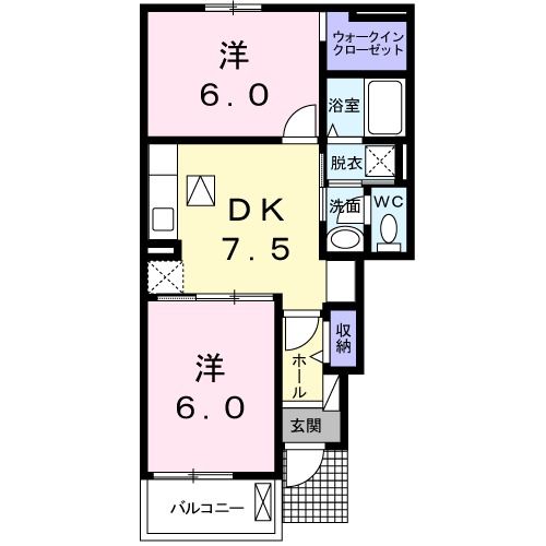 ボヌール・ア・ヴ．Ｍの間取り