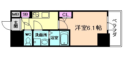 大阪市福島区玉川のマンションの間取り