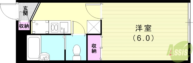 神戸市兵庫区下祇園町のアパートの間取り