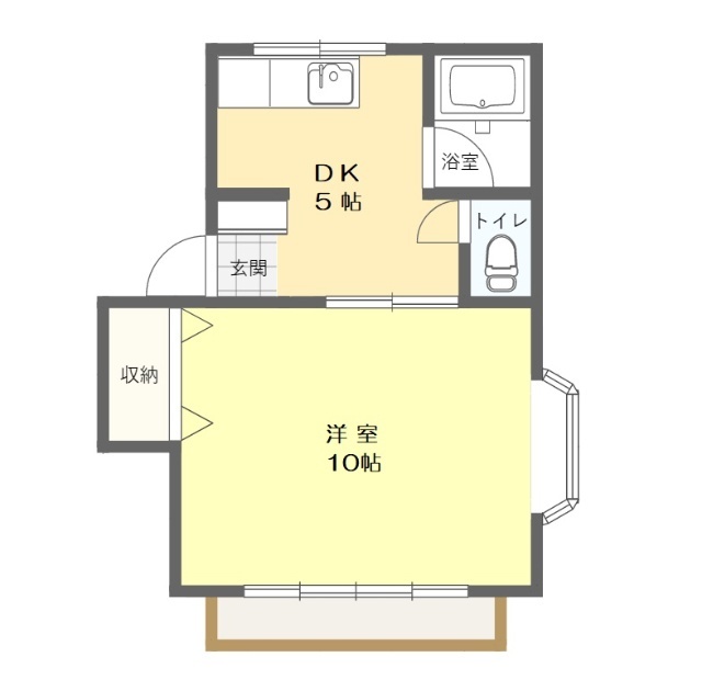 郡山市小原田のアパートの間取り