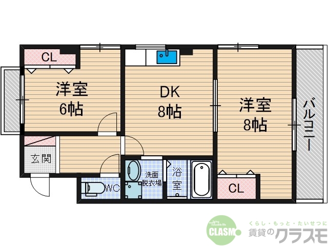 茨木市花園のマンションの間取り