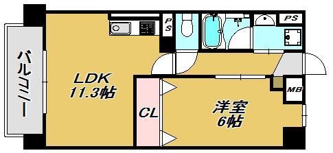 福岡市中央区草香江のマンションの間取り