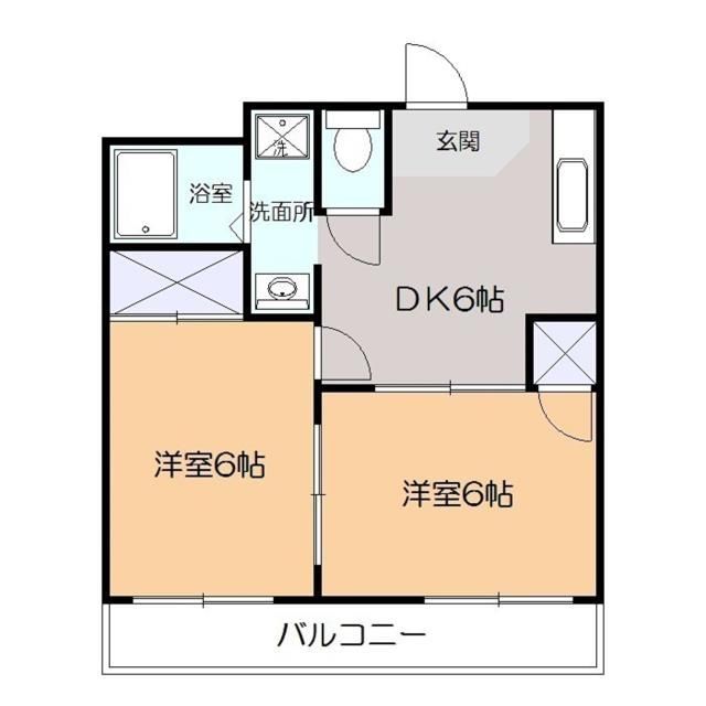 秦野市大秦町のマンションの間取り