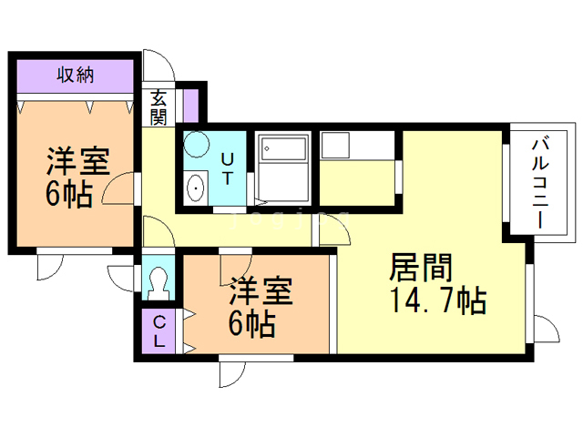 札幌市西区西町北のマンションの間取り