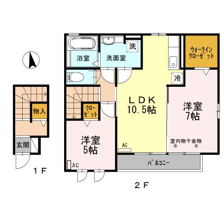 春日井市坂下町のアパートの間取り