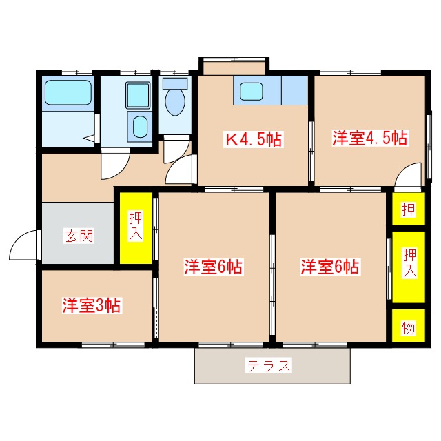 コーポ竹之内　２号棟の間取り