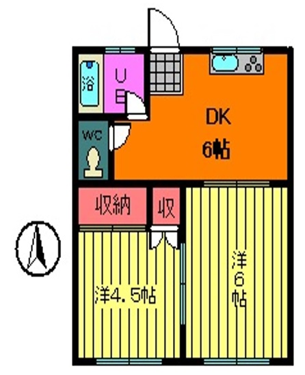 郡山市桑野のアパートの間取り