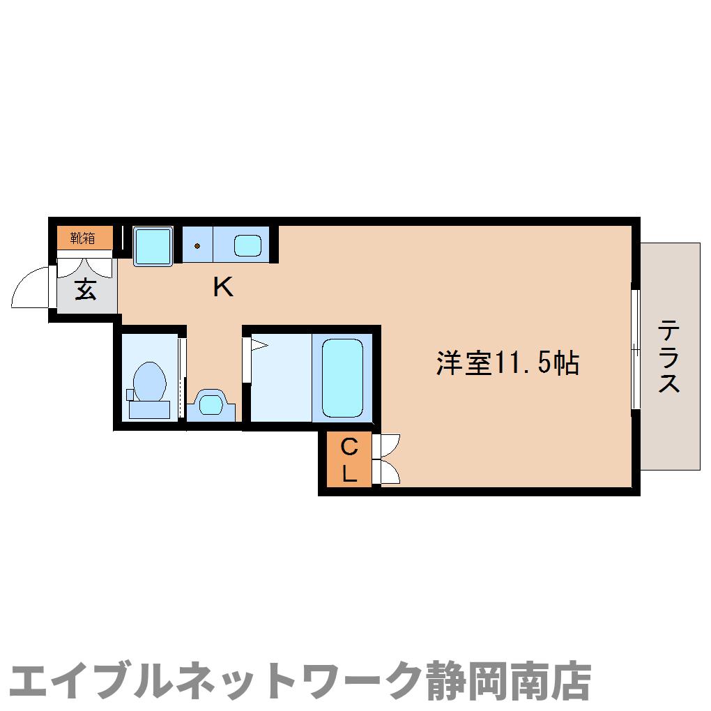 静岡市駿河区小鹿のアパートの間取り