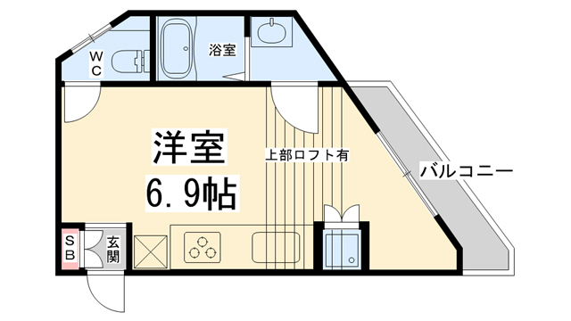 【吉永ビル鼓が滝駅前の間取り】