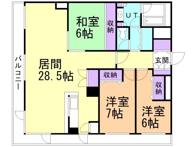 函館市弁天町のマンションの間取り