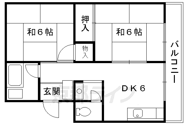 京都市伏見区向島中島町のマンションの間取り