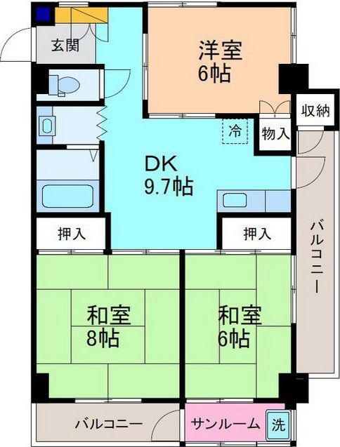 パスト駅西の間取り