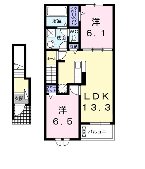 神栖市深芝のアパートの間取り