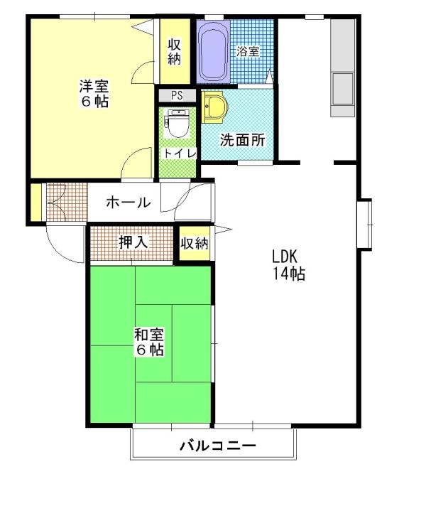 ひたちなか市高場のアパートの間取り