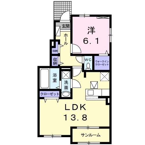 シエン　フルール　Ａの間取り