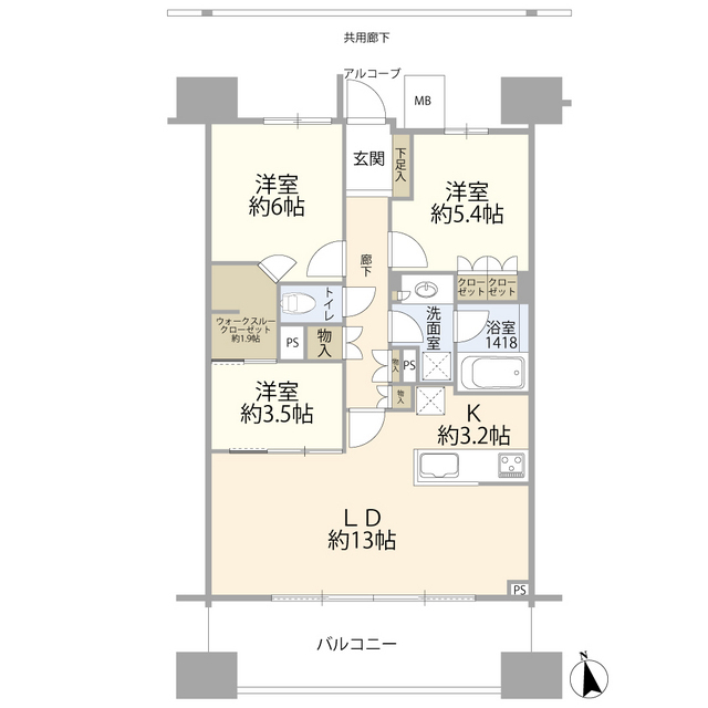 カワサキ・ミッドマークタワー（０００４４８１）の間取り