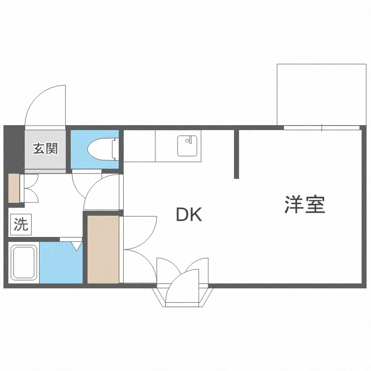 札幌市中央区北三条西のマンションの間取り