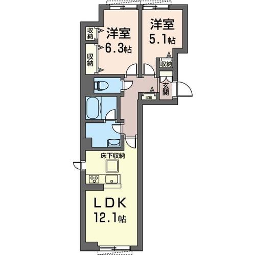 立川市錦町のマンションの間取り