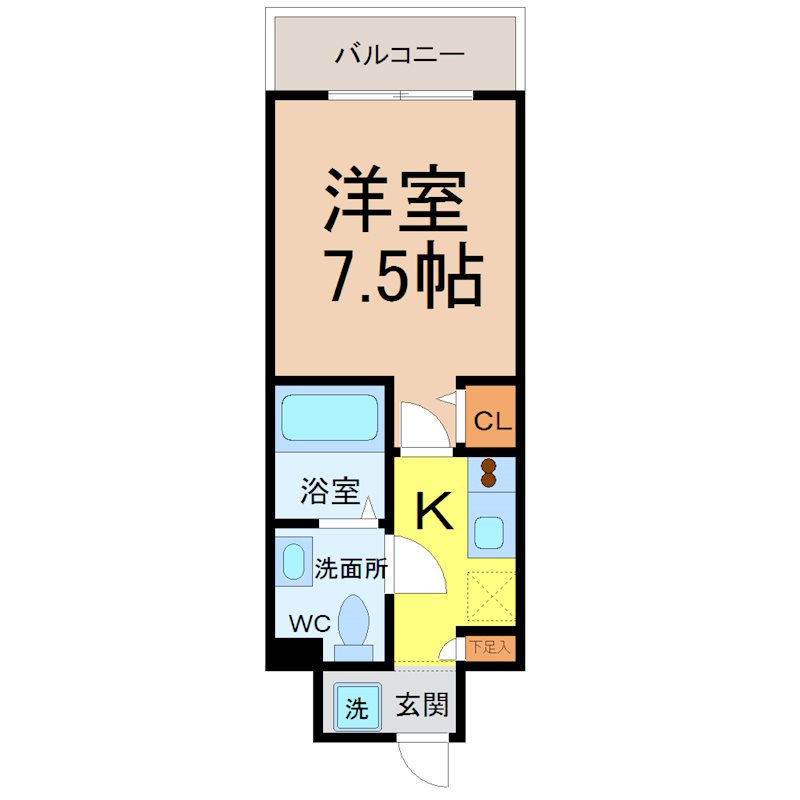 【名古屋市昭和区鶴舞のマンションの間取り】