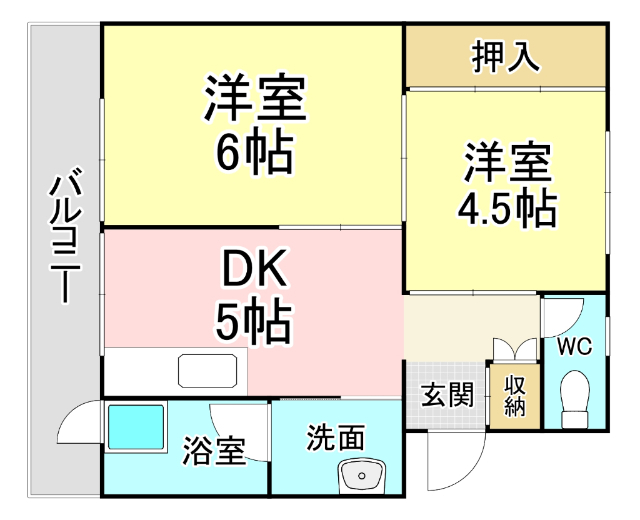 ビレッジハウス小倉南２号棟の間取り