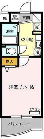 東近江市東沖野のマンションの間取り