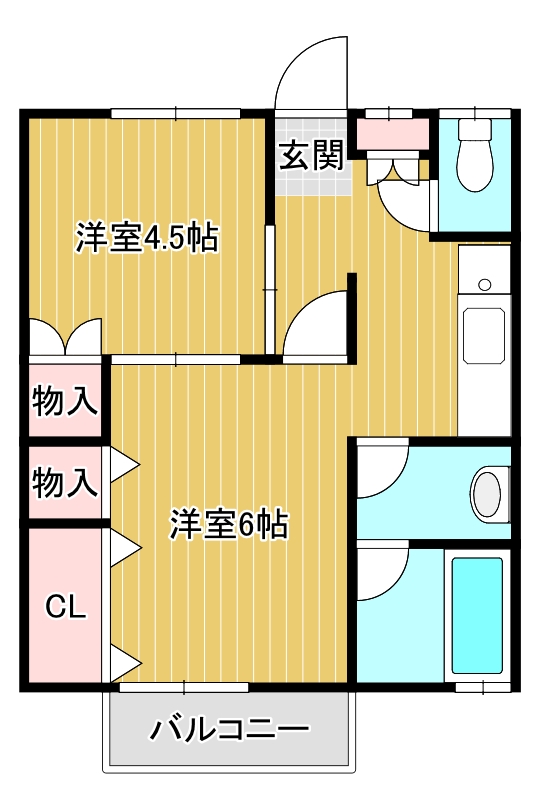 リバティコミューンおもてAの間取り