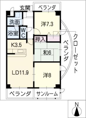 ＦＯＲＭ　ＧＰ　ＳＯＵＴＨの間取り