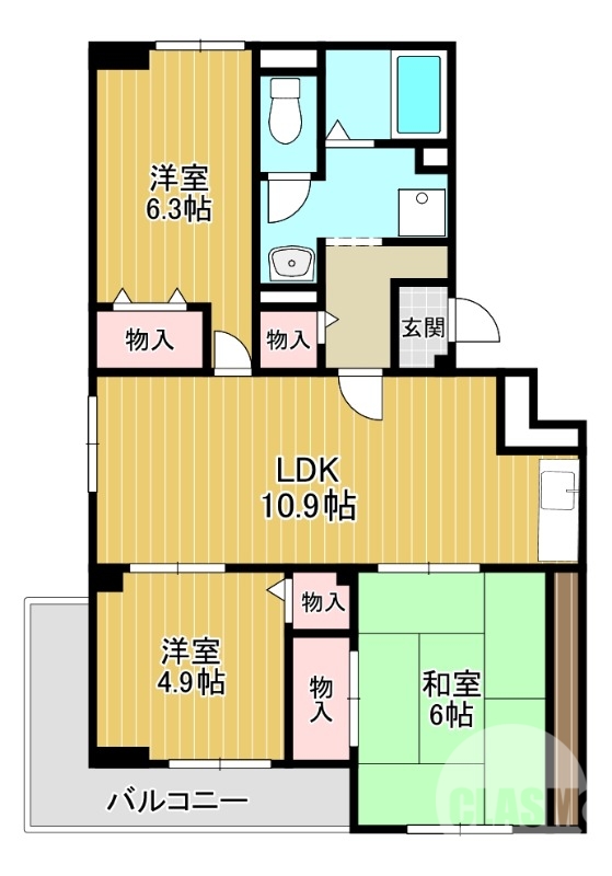 河内長野市昭栄町のマンションの間取り