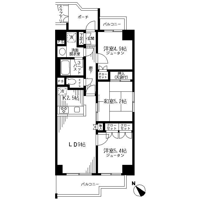 鴻巣市前砂のマンションの間取り