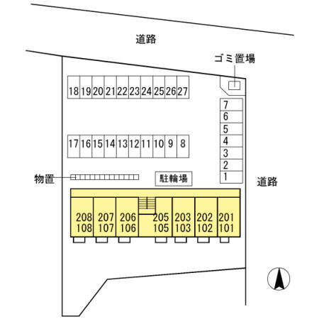 【サンリジェールの駐車場】