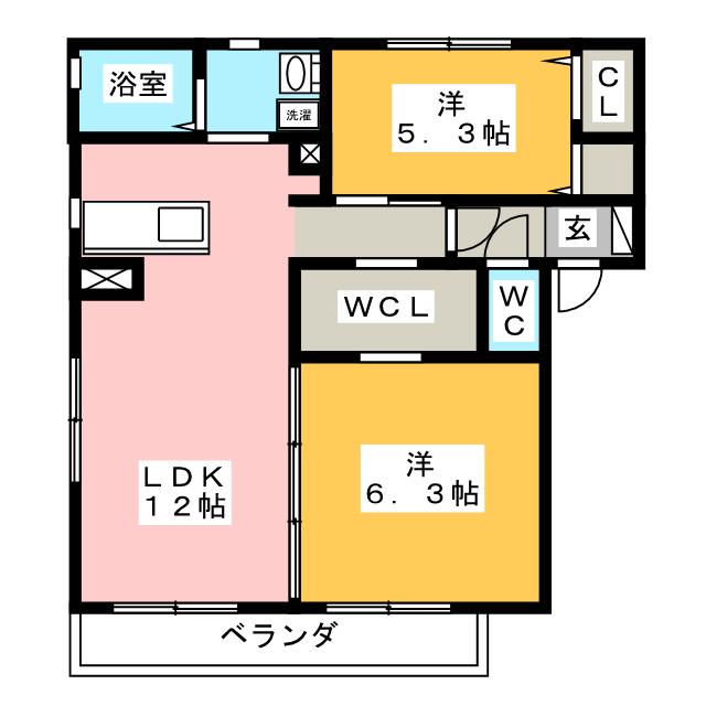 マハロ中郷　Ｃの間取り