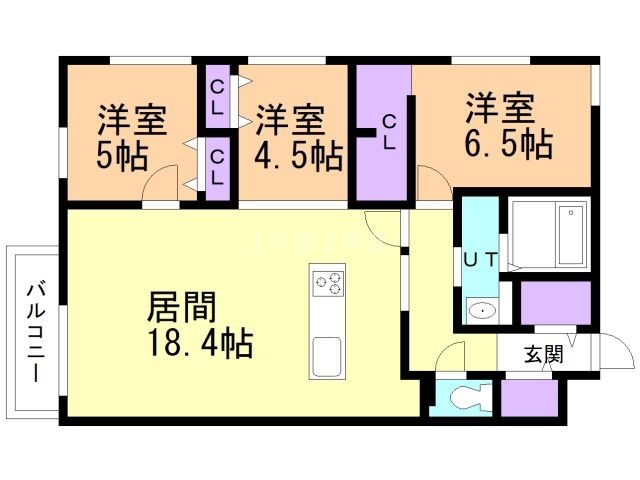 札幌市中央区南十条西のマンションの間取り