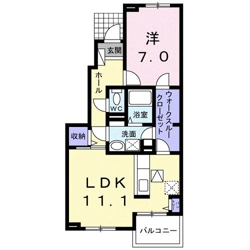 四国中央市三島宮川のアパートの間取り