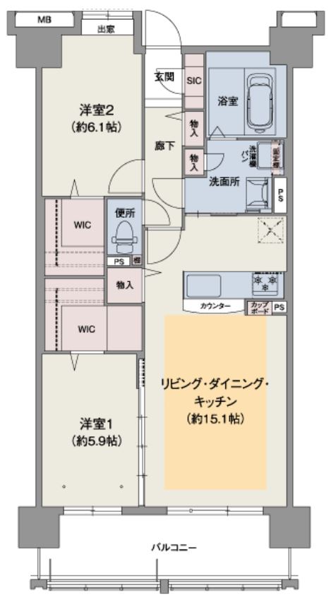 ウェスタ久留米けやき通りの間取り