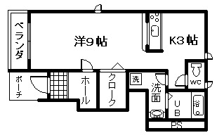 泉南市岡田のアパートの間取り