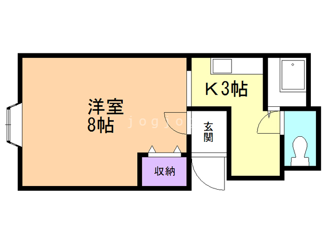 小樽市銭函のアパートの間取り