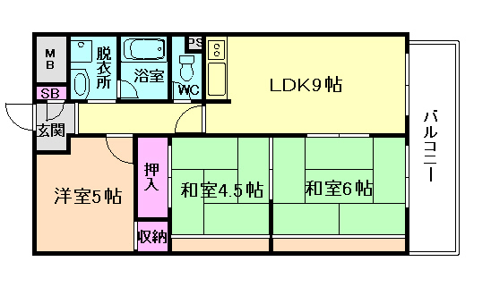 リブラン新北野の間取り