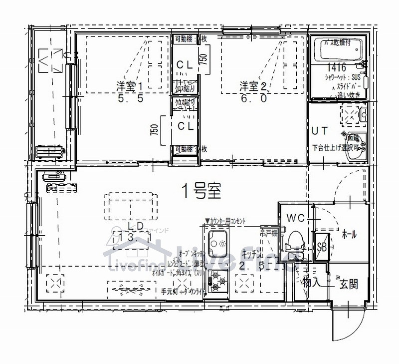 【札幌市豊平区月寒西一条のマンションの間取り】