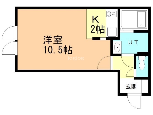 北見市公園町のアパートの間取り