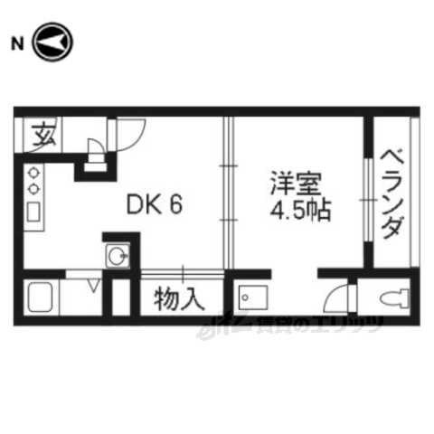 【京都市左京区一乗寺里ノ西町のマンションの間取り】