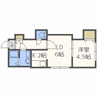 Ｌ’ｅｓｔ北１１条の間取り