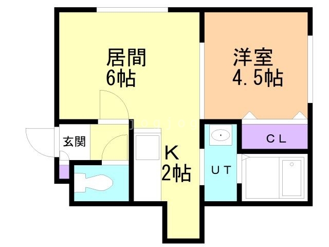 札幌市豊平区美園二条のアパートの間取り