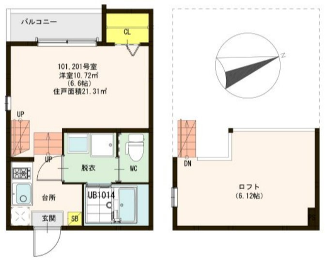 京都市伏見区淀池上町のアパートの間取り