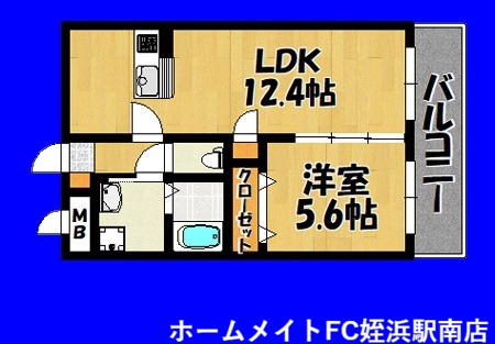 福岡市西区徳永北のマンションの間取り