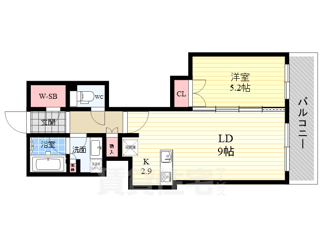 クレヴィアタワー大阪本町の間取り