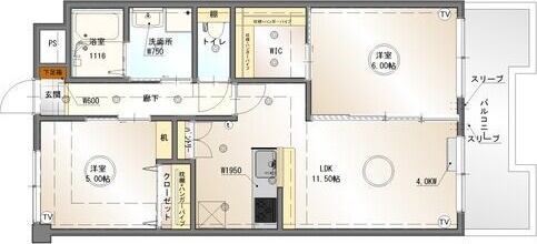 名古屋市千種区茶屋が坂のマンションの間取り