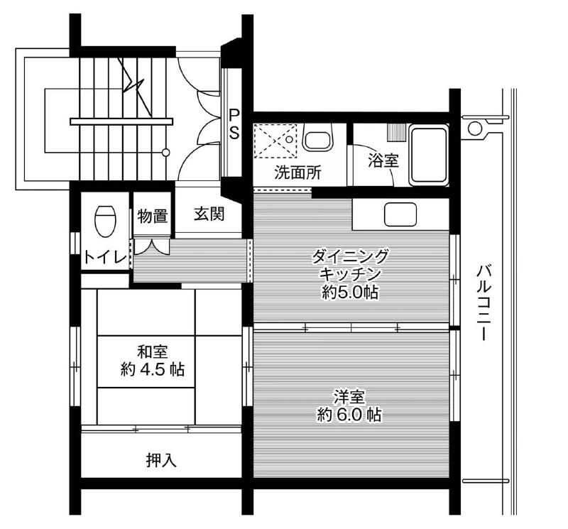 ヴィレッジハウス吉田宮小路II号棟の間取り