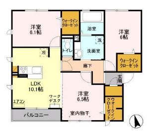 松戸市新松戸南のアパートの間取り